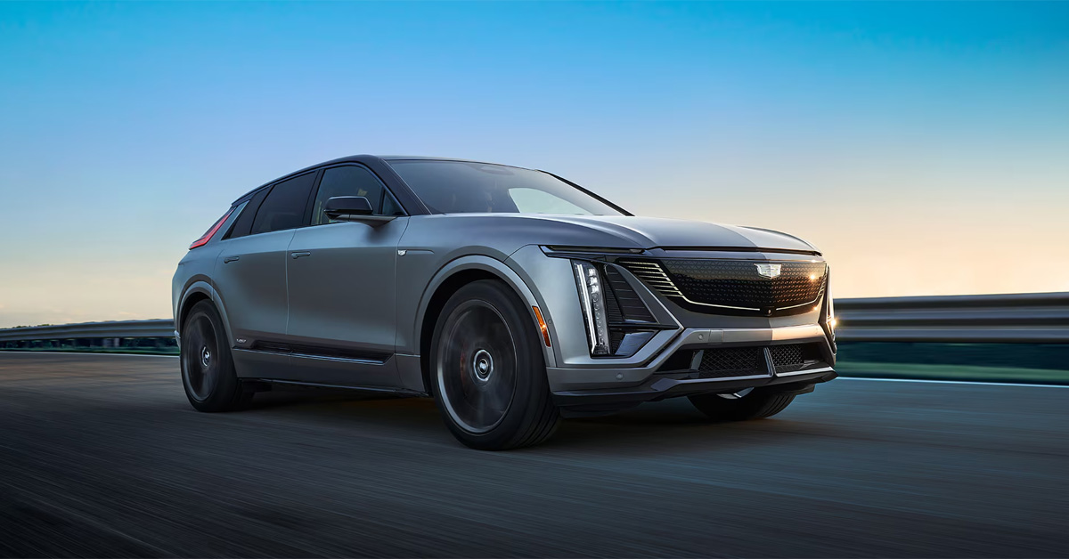 2026 Cadillac LYRIQ V driving on the highway