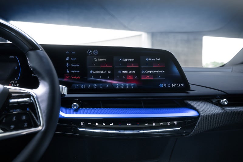 The 2026 OPTIQ-V Display Screen Displaying the V-Mode Settings | Penske Cadillac of South Bay in Torrance CA