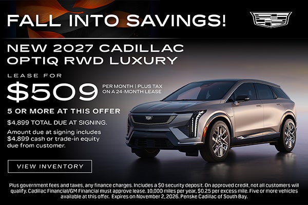 2027 Cadillac OPTIQ Luxury lease from $509 per month