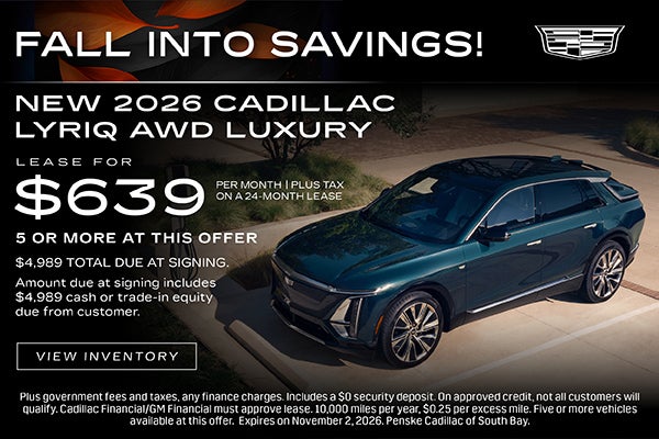 2026 Cadillac LYRIQ Luxury lease from $639 per month