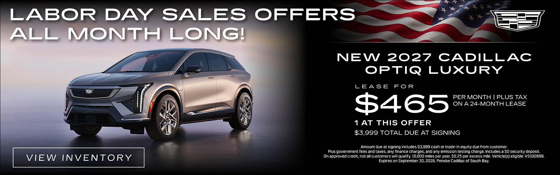 New 2027 Cadillac OPTIQ Luxury Lease Offer