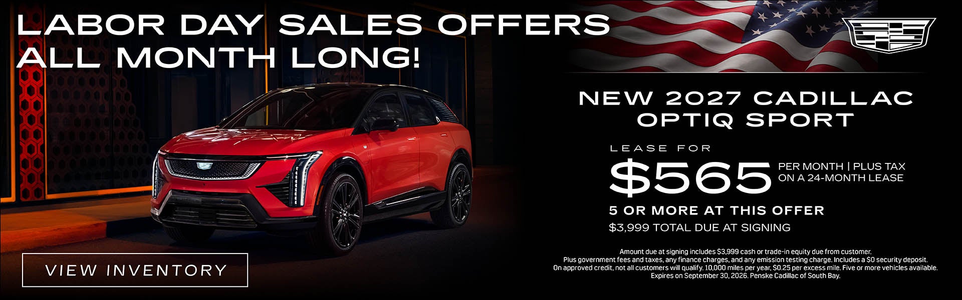 New 2027 Cadillac OPTIQ Sport Lease Offer